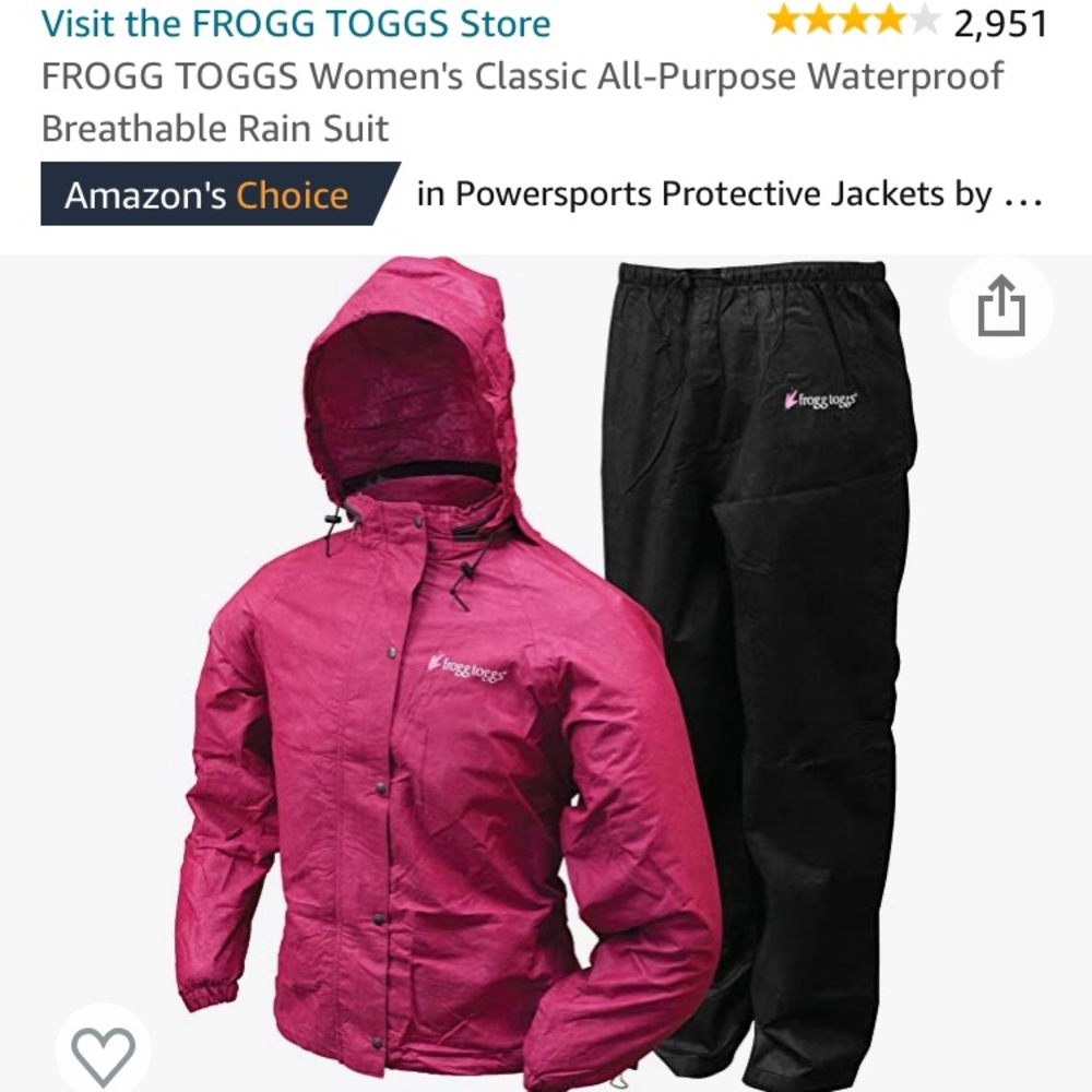 Frogg Toggs Women’s waterproof breathable rain suit